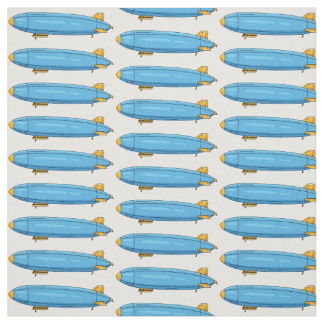 Airship cartoon illustration fabric (Swatch)