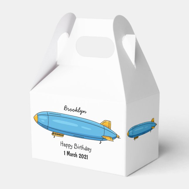 Airship cartoon illustration favor box (Front Side)