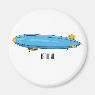 Airship cartoon illustration magnet