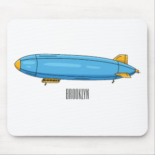 Airship cartoon illustration mouse pad