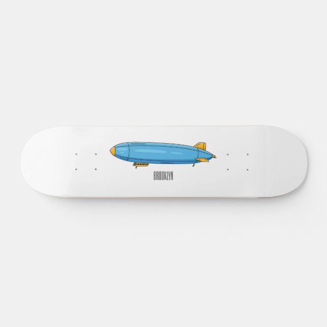 Airship cartoon illustration  skateboard (Horz)