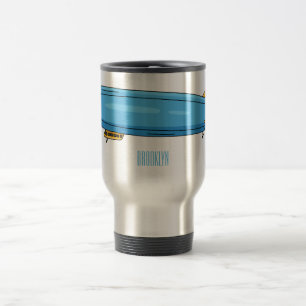 Airship cartoon illustration travel mug