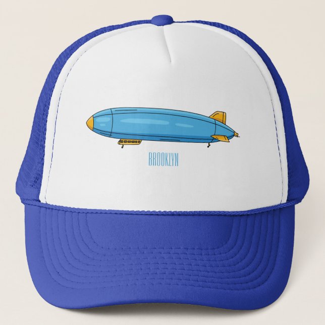 Airship cartoon illustration trucker hat (Front)