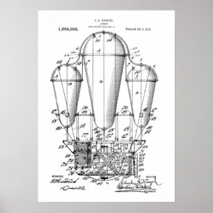 Airship Steampunk Patent Poster