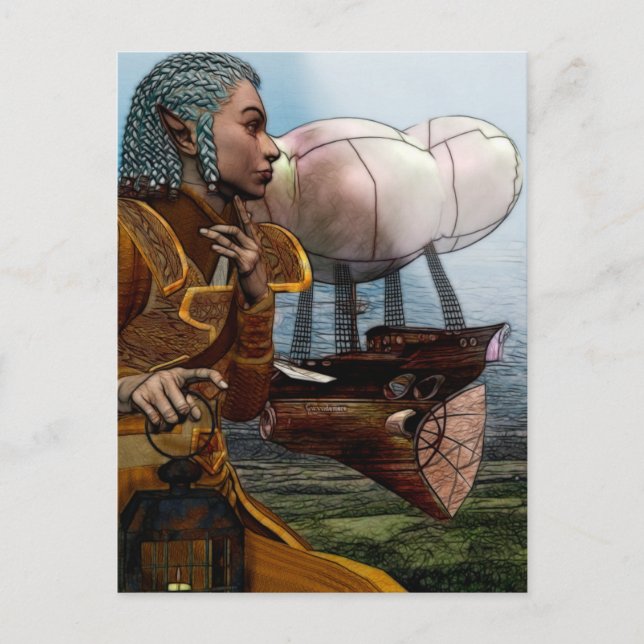 Airship Steampunk Postcard (Front)