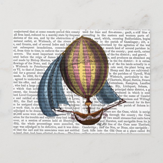 AirShip with Blue Sails Postcard (Front)