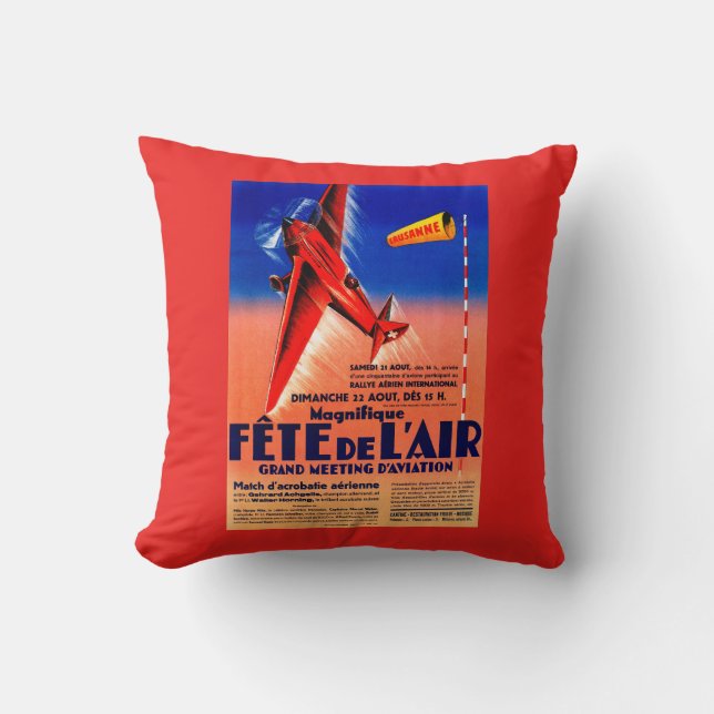 Airshow Featuring Haryse Hilsz Promotional Poste Throw Pillow (Front)