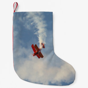 Airshow Stunt Biplane Small Christmas Stocking