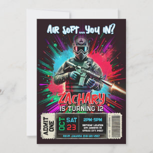 Airsoft Birthday Invitation   Action-Packed Invite