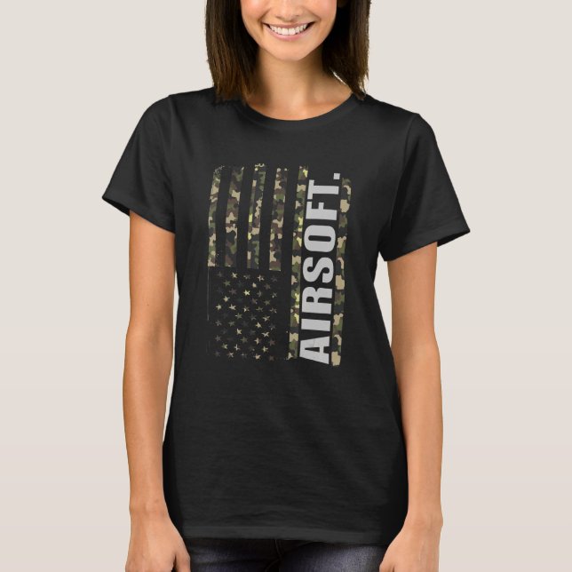 Airsoft Shooting Lover Sports Enthusiast Basic Gun T-Shirt (Front)