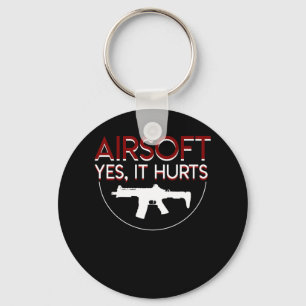 Airsoft Yes It Hurt Funny Airsoft Player Keychain