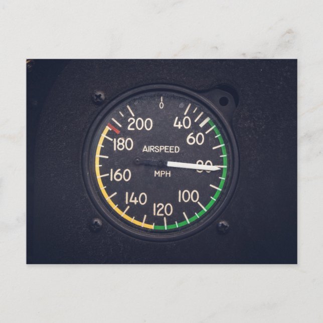 Airspeed Gauge Postcard (Front)