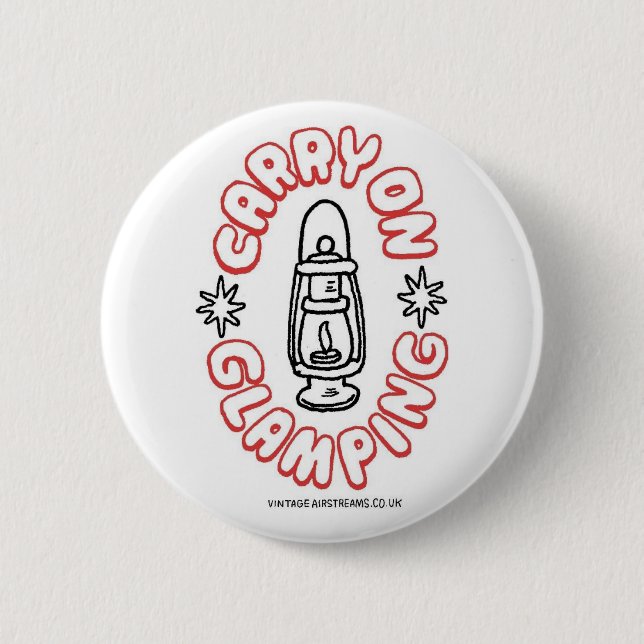 Airstream Caravan - Glamping 2 Inch Round Button (Front)