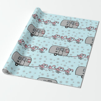 Airstream Santa Flamingo Wrapping Paper