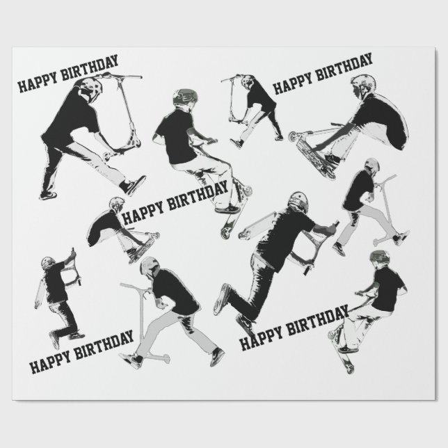Airtime!- Scooter Fun Wrapping Paper (Flat)