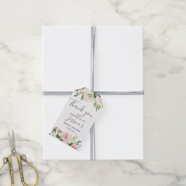 Airy Blush Bridal Shower Favour Tags (With Twine)