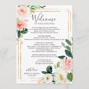Airy Blush Wedding Itinerary - Wedding Welcome Program
