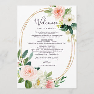 Airy Blush Wedding Itinerary - Wedding Welcome Program