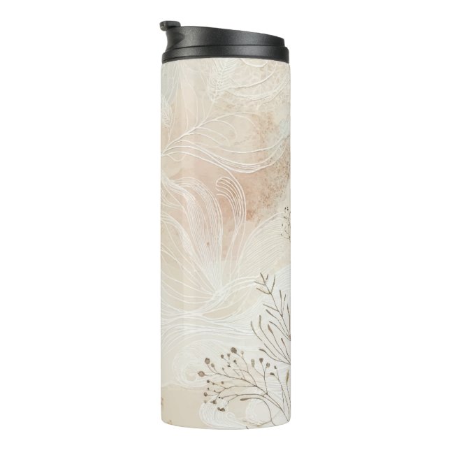 Airy Bohemian Botanical Floral String Art Design Thermal Tumbler (Rotated Right)