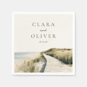 Airy Cape Cod Sand Dune Beach Reception Wedding Napkin