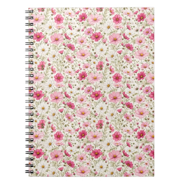 Airy Cosmos Flower Stems Notebook (Front)