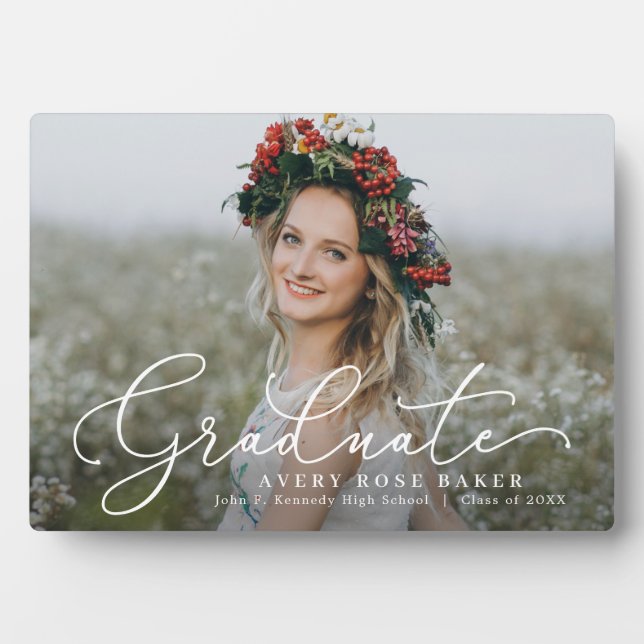 Airy Elegance EDITABLE COLOR Graduation Plaque (Front)