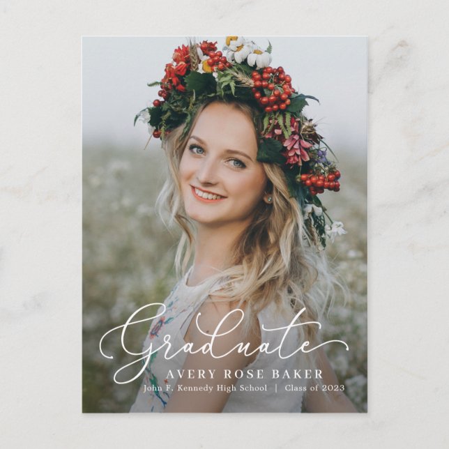 Airy Elegance EDITABLE COULEUR Graduation Carte po (Devant)