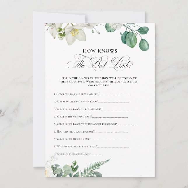 Airy Eucalyptus Greenery Boho Rustic Bridal Shower Invitation (Front)