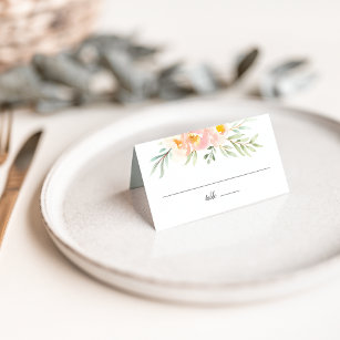 Airy Floral Wedding Place Card