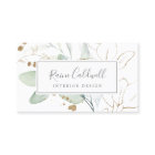 Airy Greenery and Gold Leaf Business Card