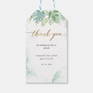 Airy Greenery and Watercolor Thank You Gift Tag