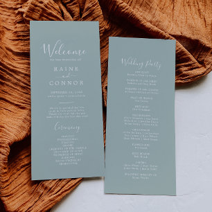 Airy Greenery Coordinate Wedding Program