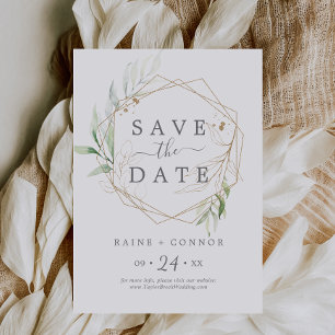 Airy Greenery Save the Date Announcement Card