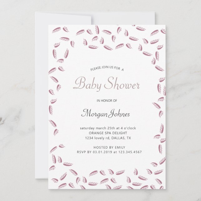 Airy Leaves | Baby Shower Invitation (Front)