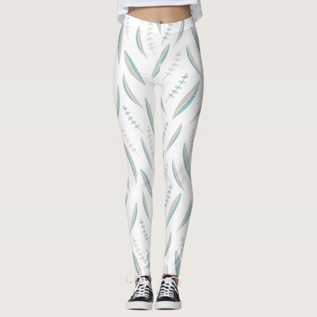 Airy Leaves Pastel leggings (Front)