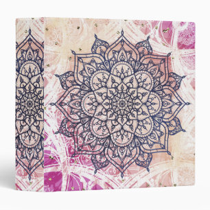 Airy Mandala Happy Pink Purple Yellow Blue & Gold Binder