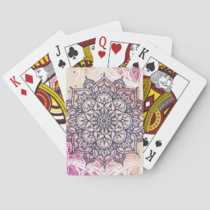 Airy Mandala Happy Pink Purple Yellow Blue & Gold Playing Cards