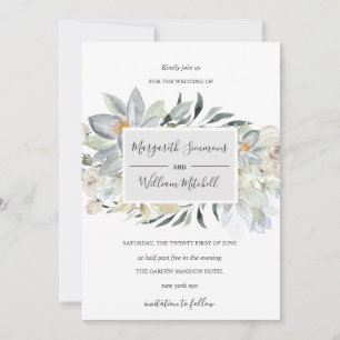Airy meadow soft floral frame Watercolor Save The Date
