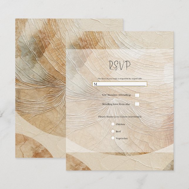 Airy Neutral Natural Element Bohemian Boho RSVP Invitation (Front/Back)