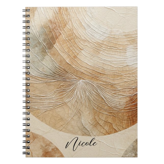 Airy Neutral Natural Elements Bohemian Boho Notebook (Front)