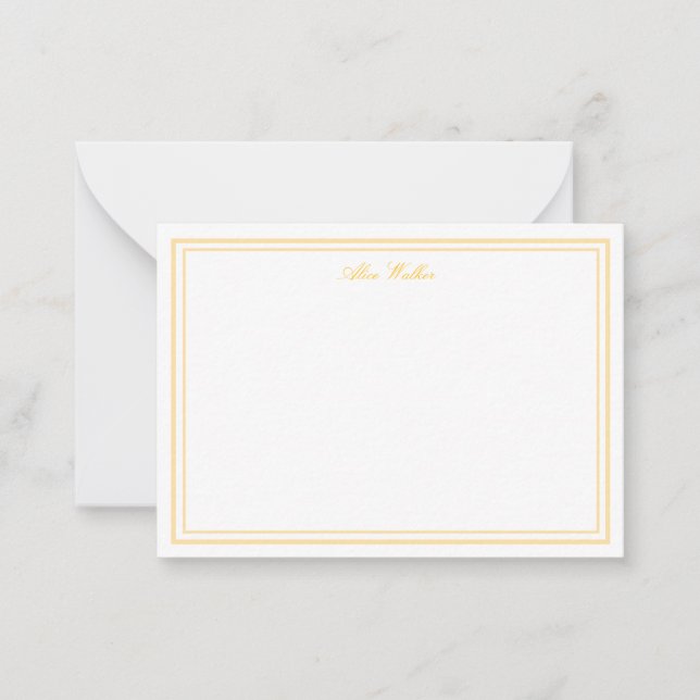 Airy Orange Elegant Stationery Note Card (Front)