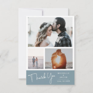 Airy Pastel bleu ardoise   CARTE PHOTO MERCI