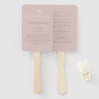 Airy Pastel Blush | Wedding Program Hand Fan