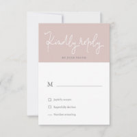 Airy Pastel Modern Blush RSVP Card