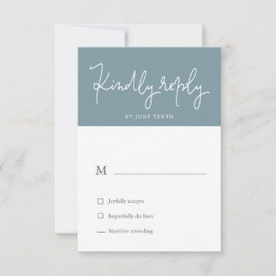 Airy Pastel Slate Blue RSVP Card