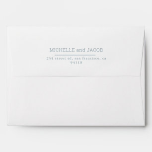 Airy Pastel    Slate Blue Wedding Envelope