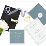 Airy Pastel | Square Save The Date Card<br><div class="desc">Our airy pastel collection features beautiful colour palette with slate blue,  blush and matte silver combined with modern typography script and elegant font. It is modern and minimalist with a twist and can be great for year round weddings.</div>
