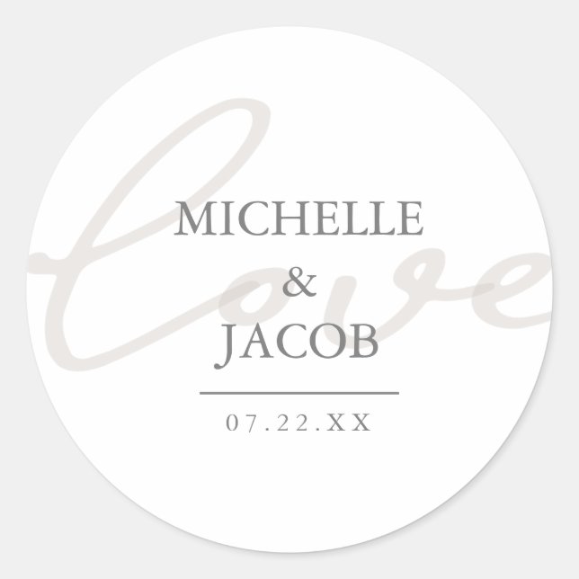 Airy Pastel | Sticker Mariage Monogram Love (Devant)
