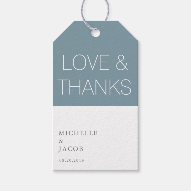 Airy Pastel Teal | Wedding Favour Gift Tag (Front)
