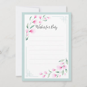 Airy Pink Green Mint Watercolor Wishes Advice Card